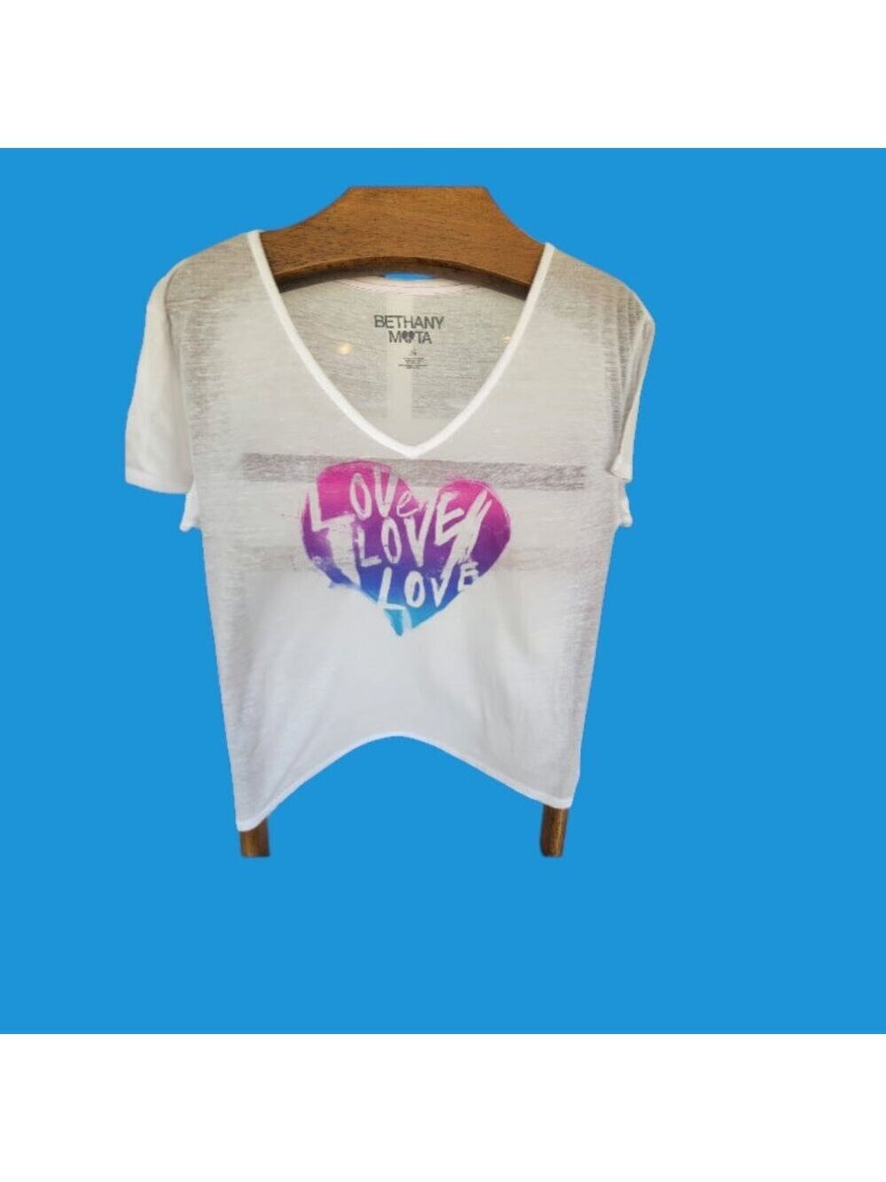 3/$30 NWOT Bethany Mota sheer tee size Large 25in across chest
